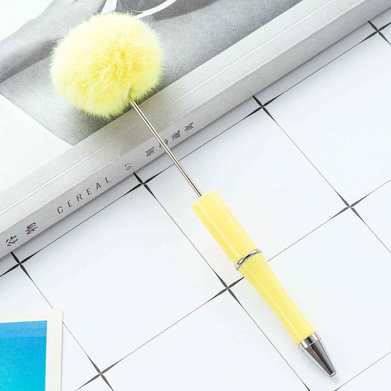Creative ballpoint pen DIY ball bead pen cute style furry