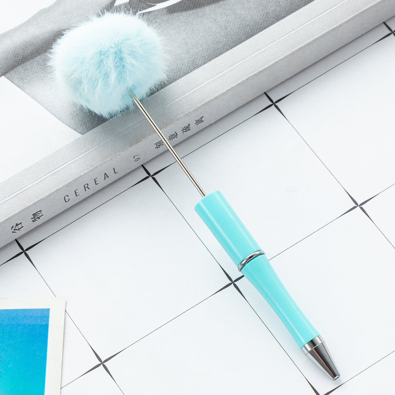 Creative ballpoint pen DIY ball bead pen cute style furry