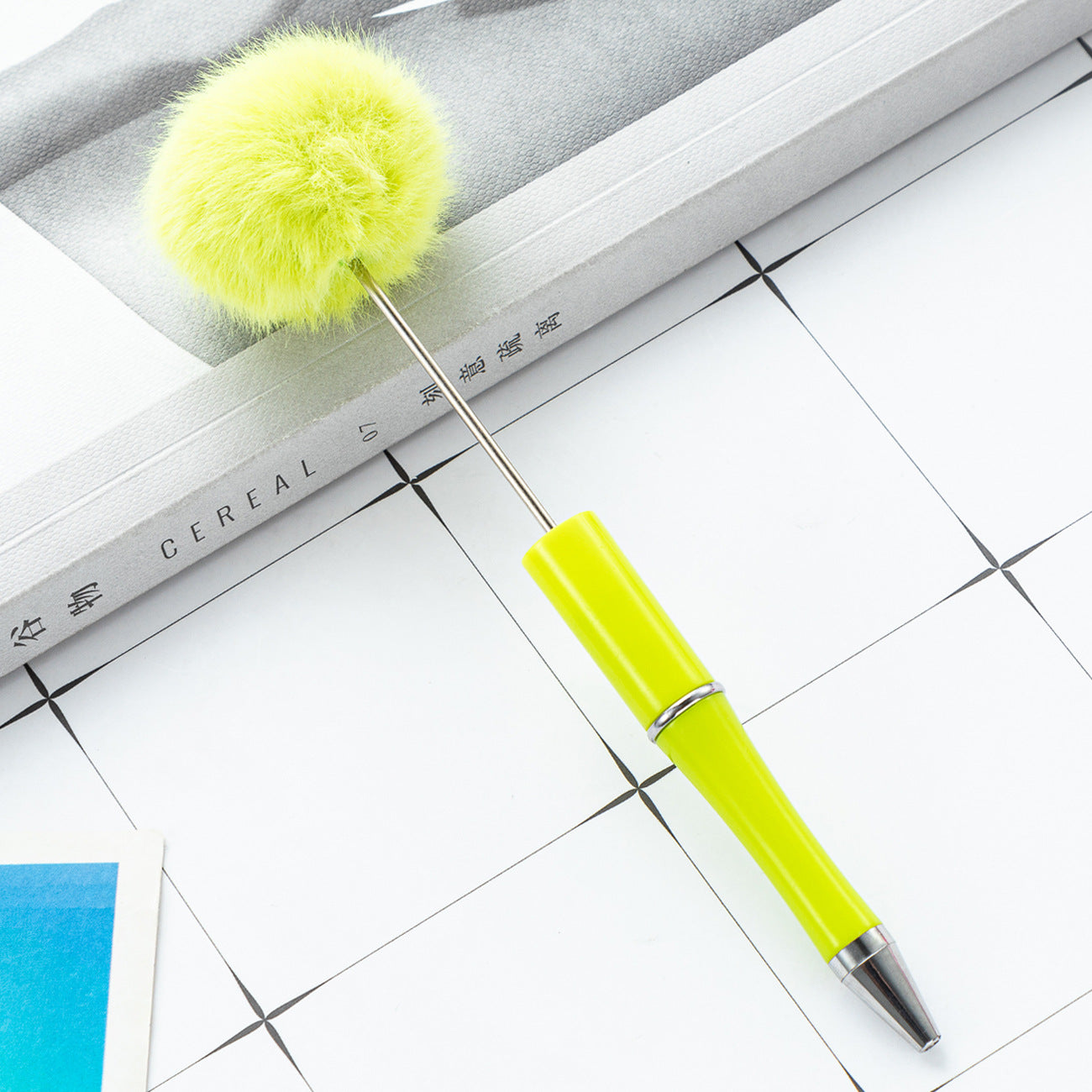 Creative ballpoint pen DIY ball bead pen cute style furry