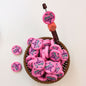 Pink circular silicone cartoon bead
