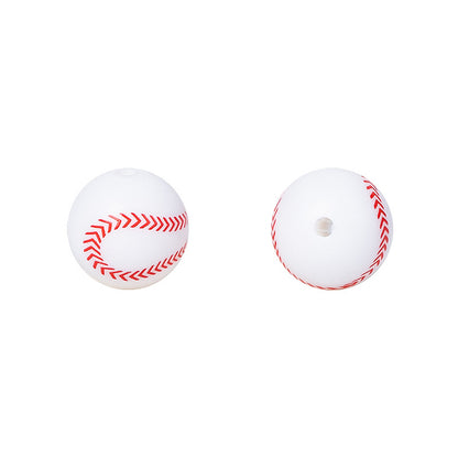 Basketball printed silicone beads