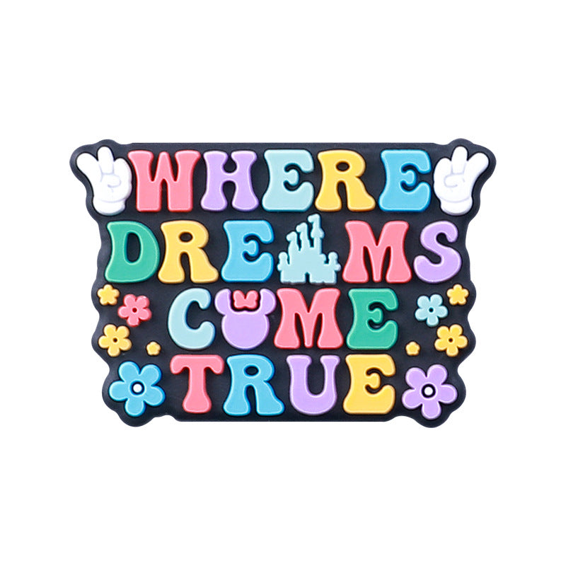 Cartoon letter silicone beads