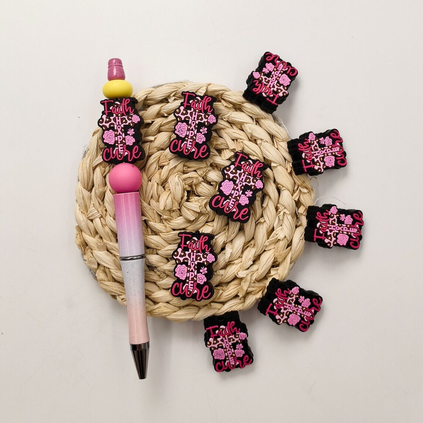 Fancy cross silicone DIY bead