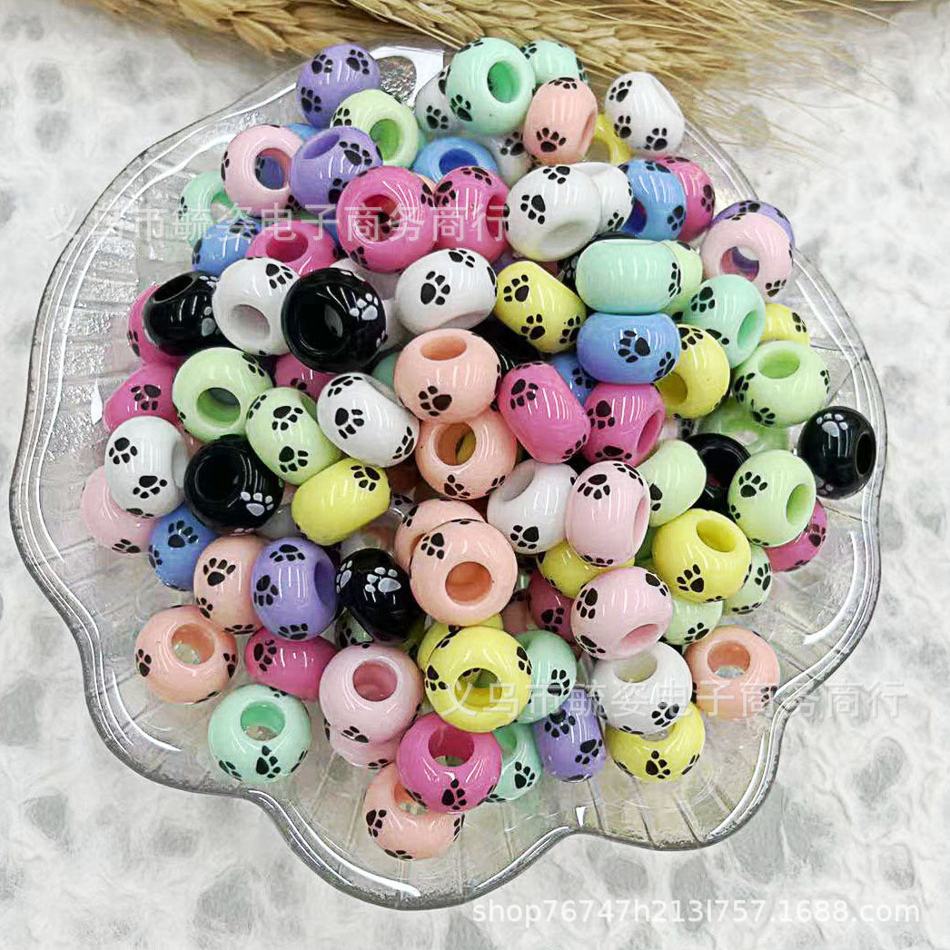 Footprint beads acrylic hollow