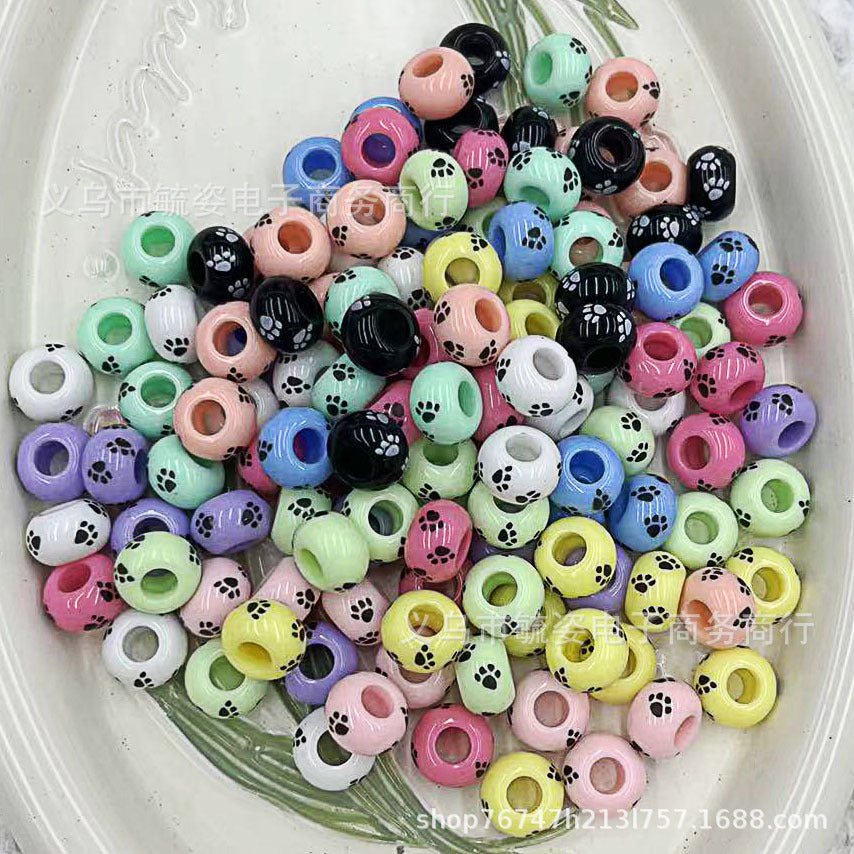 Footprint beads acrylic hollow