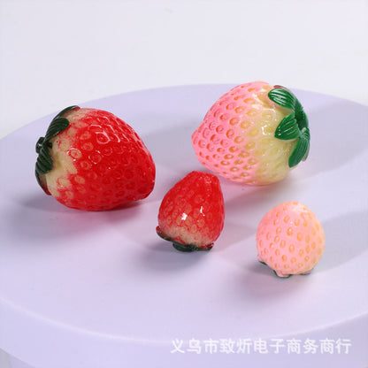 Strawberry cream, small strawberry DIY acrylic beads