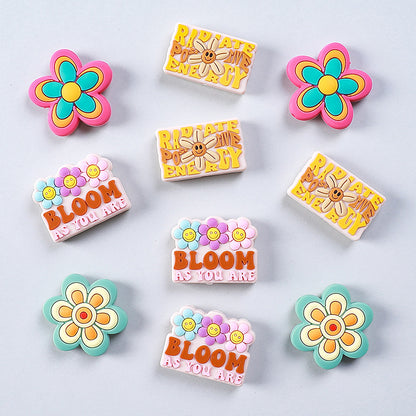 Spot flower tooth silicone beads