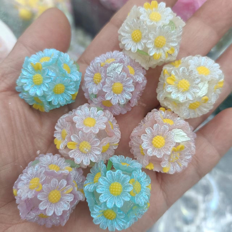 Flower core acrylic beads