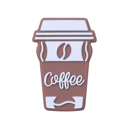 Coffee letter silicone beads