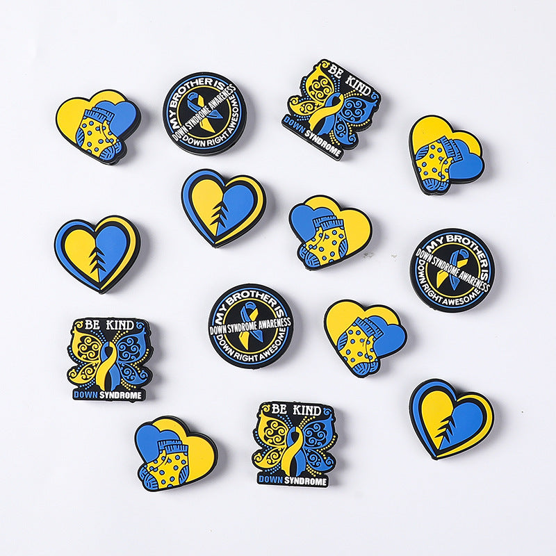 Heart shaped silicone bead cartoon butterfly