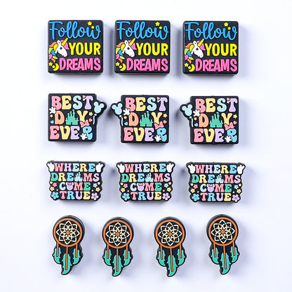 Cartoon letter silicone beads