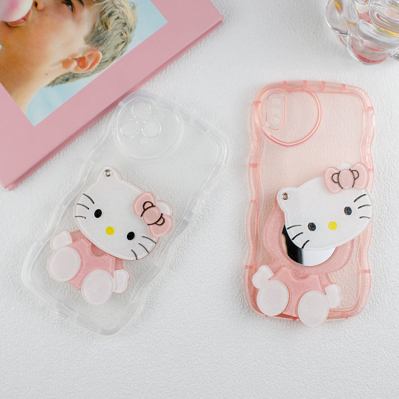KT cat back sticker phone case