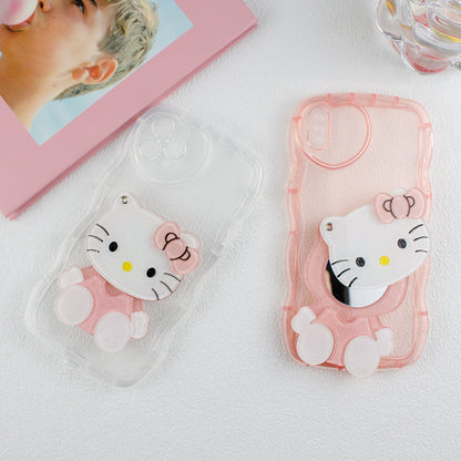 KT cat back sticker phone case
