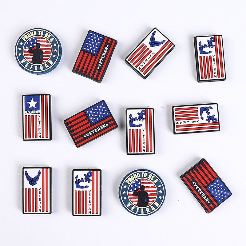 New American Flag Silicone Beads
