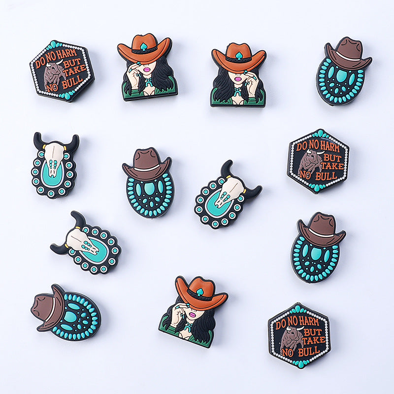 Cowboy silicone beads silicone beads