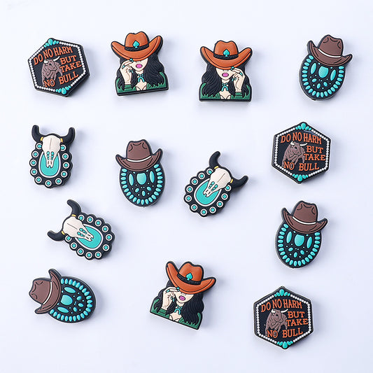 Cowboy silicone beads silicone beads