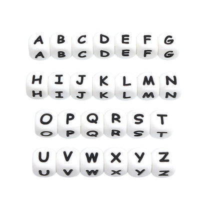 26 English letter silicone beads