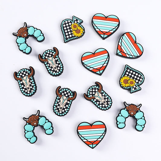 Turquoise silicone beads