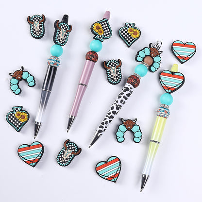 Turquoise silicone beads