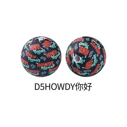 Leopard print water transfer printing circular dispersed silicone beads