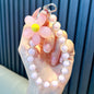 Colored bead phone lanyard keychain handmade