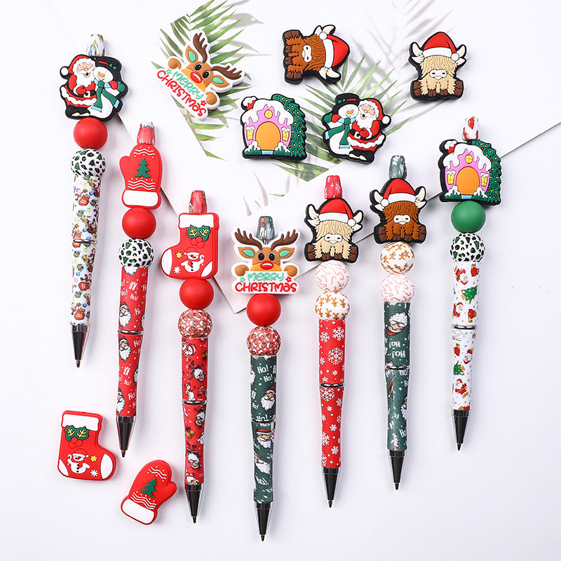 Santa Claus focal snow beads people