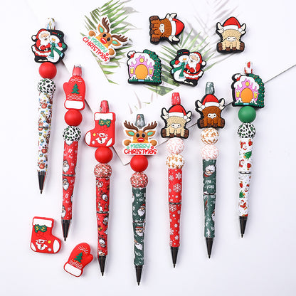 Santa Claus focal snow beads people