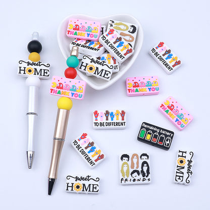 Cartoon letter silicone beads focal