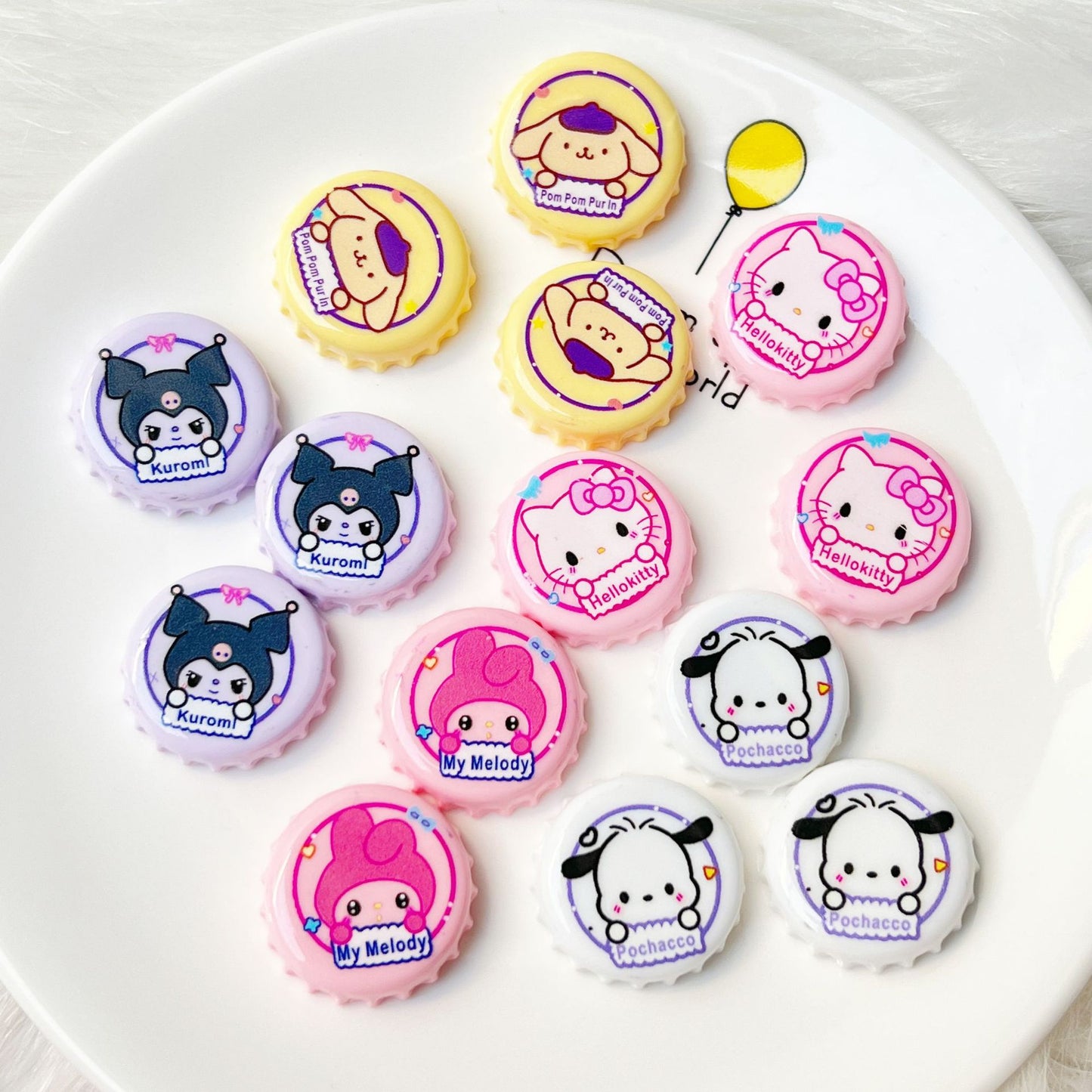 Cartoon bottle cap DIY accessory acrylic bead