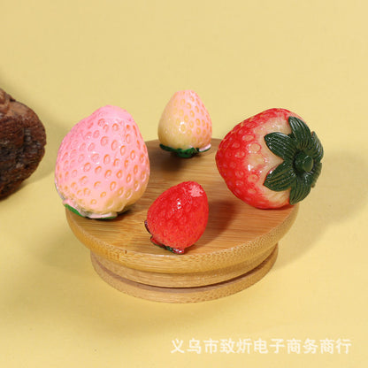 Strawberry cream, small strawberry DIY acrylic beads