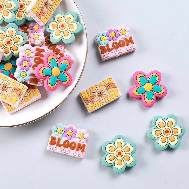 Spot flower tooth silicone beads