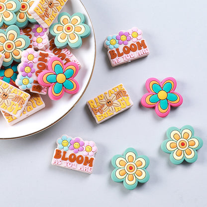 Spot flower tooth silicone beads