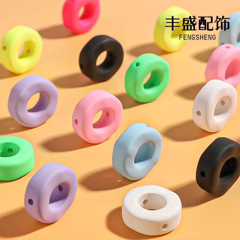 Hollow circular acrylic beads
