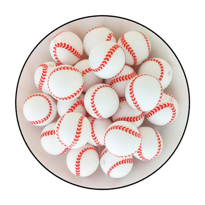 Basketball printed silicone beads
