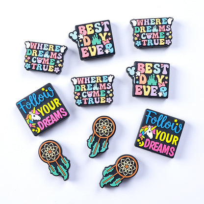 Cartoon letter silicone beads