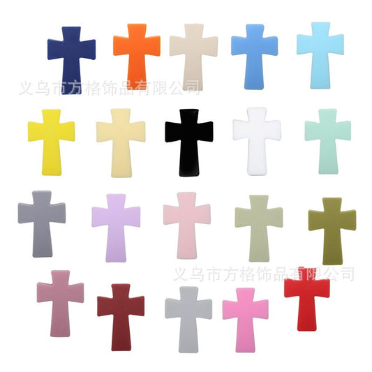Solid color cross silicone beads