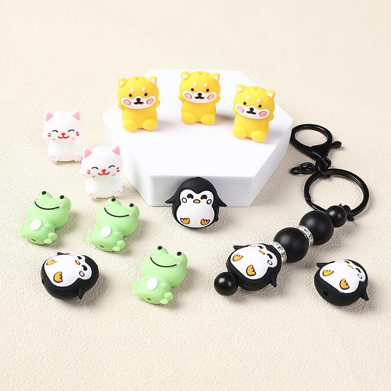 Stereoscopic animals silicone beads