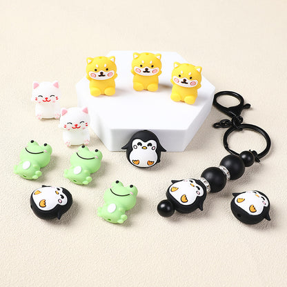 Stereoscopic animals silicone beads