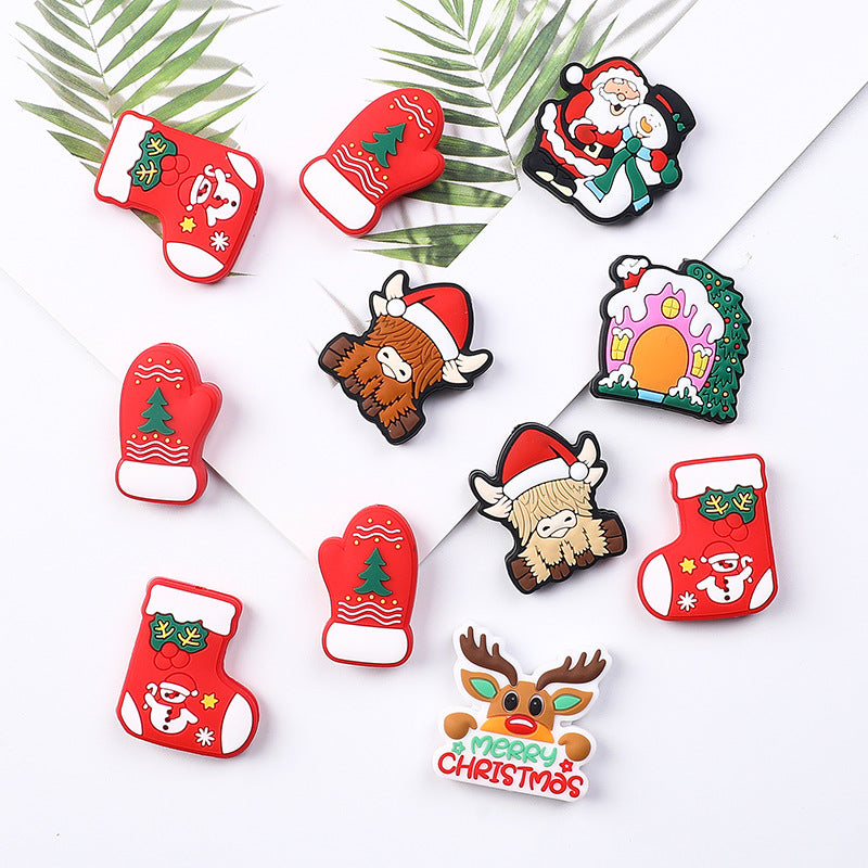 Santa Claus focal snow beads people
