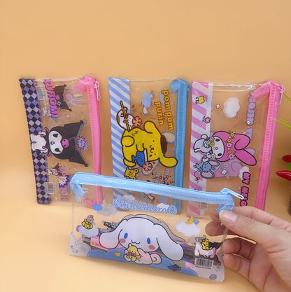 Portable pencil case with student zipper design