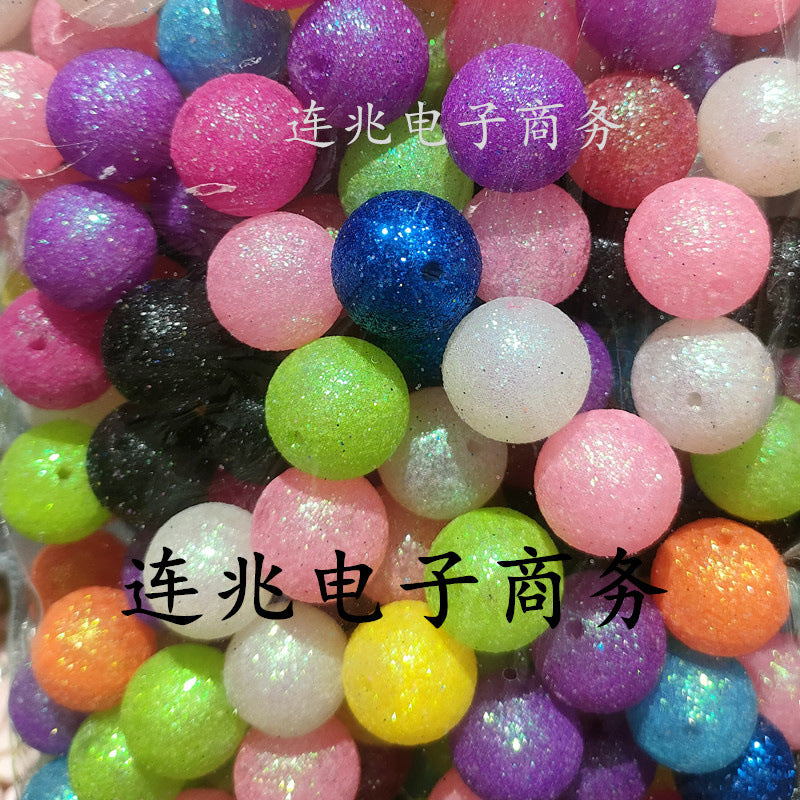 Silver powder beads 20cm