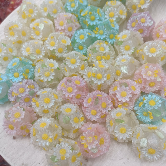 Flower core acrylic beads