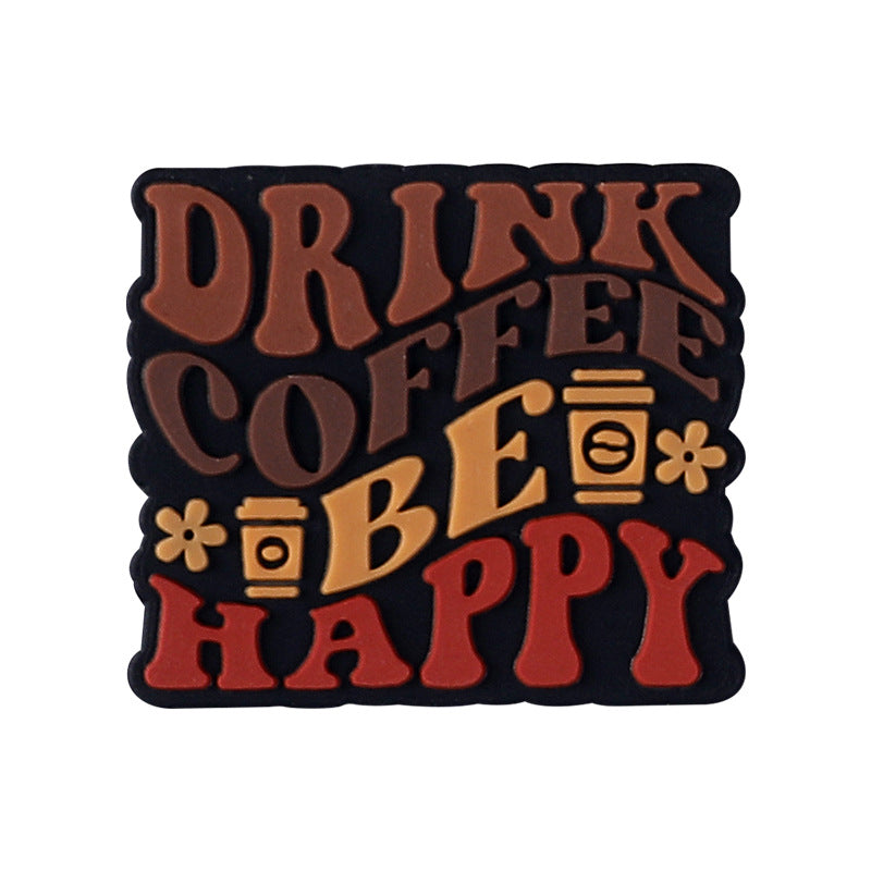 Coffee letter silicone beads