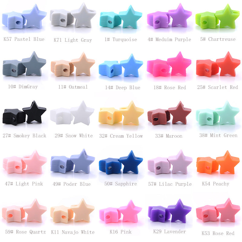 Pentagram silicone bead star