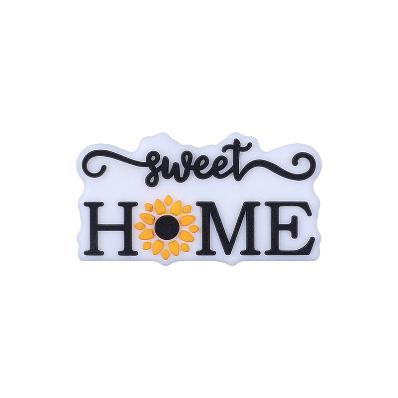Cartoon letter silicone beads focal