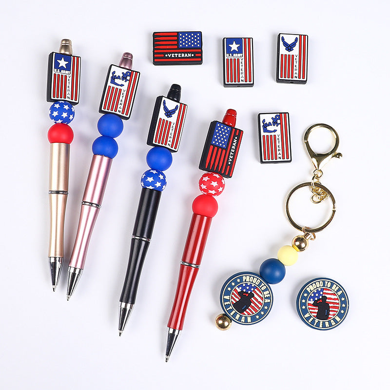 New American Flag Silicone Beads