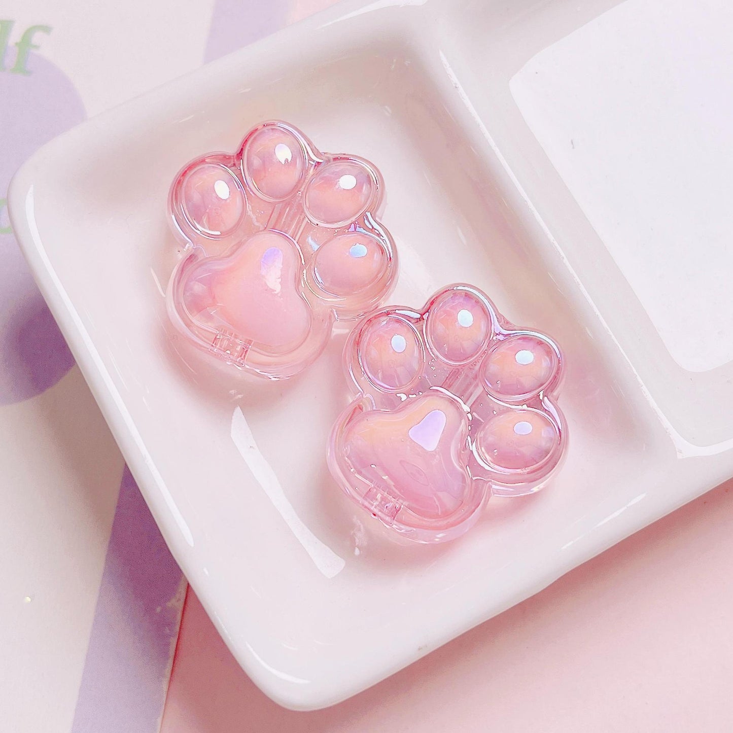 Cute cat paw vertical hole bead DIY key pendant