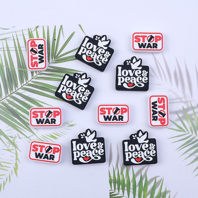 Peace Dove Silicone Beads
