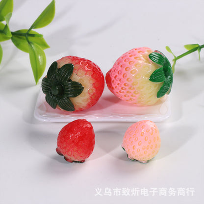 Strawberry cream, small strawberry DIY acrylic beads