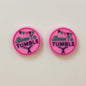 Pink circular silicone cartoon bead